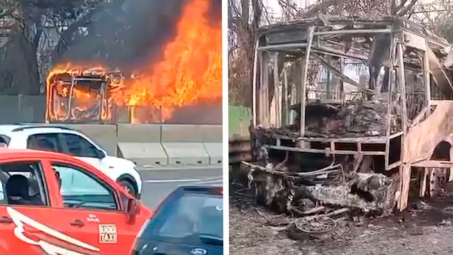 Autobús se incendia en autopista México-Querétaro, cerca de Tepoztlán, reportan lesionados y un fallecido