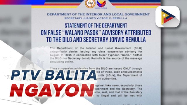 DILG, nilinaw na wala itong inilabas na anunsyo ng walang pasok ngayong August 11