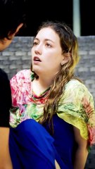 Your blind wife...seems to have seen us