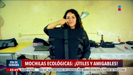 Crean mochilas ecológicas con ropa reciclada