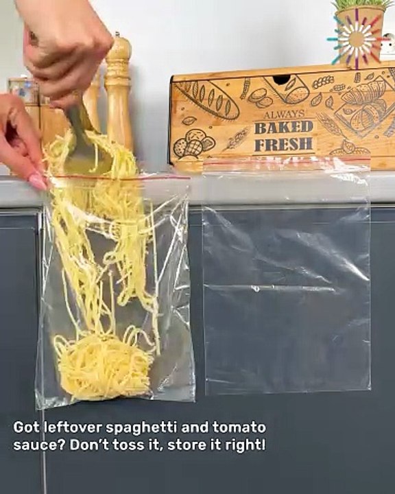 Leftover spaghetti? Try this easy storage hack! 🍝