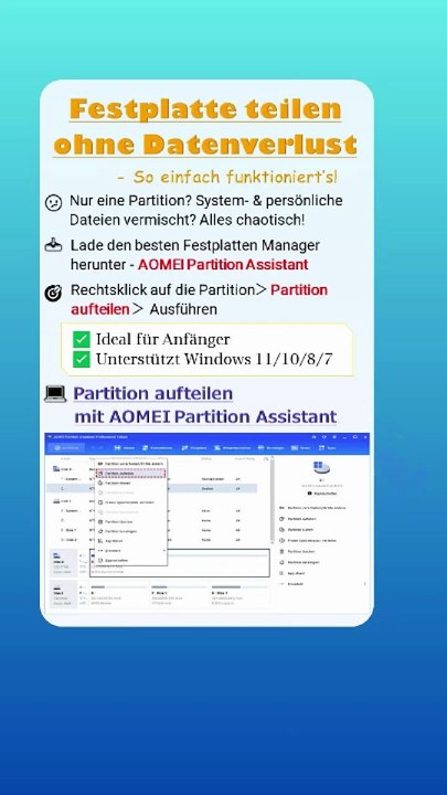 💽 Festplatte teilen ohne Datenverlust – so einfach geht’s!