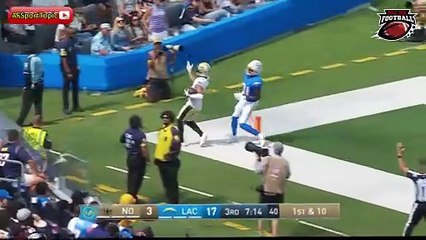 Los Angeles Chargers vs New Orleans Saints NFL long passes