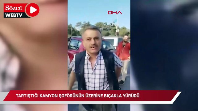 Arnavutköy'de tartıştığı kamyon şoförünün üzerine bıçakla yürüdü