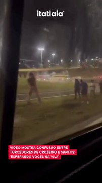 Vídeo mostra confusão entre torcedores de Cruzeiro e Santos: ‘Esperando vocês na Vila’