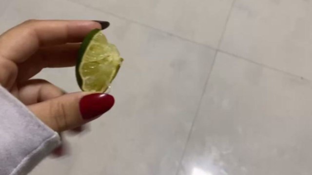 Toddler bites into lemon twice before realizing it is definitely not for him