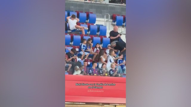 El vídeo de Nicki Nicole en el palco junto a la familia de Lamine Yamal