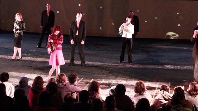 Scène théatrâle Festival de rue Aurignac août 18, 2010