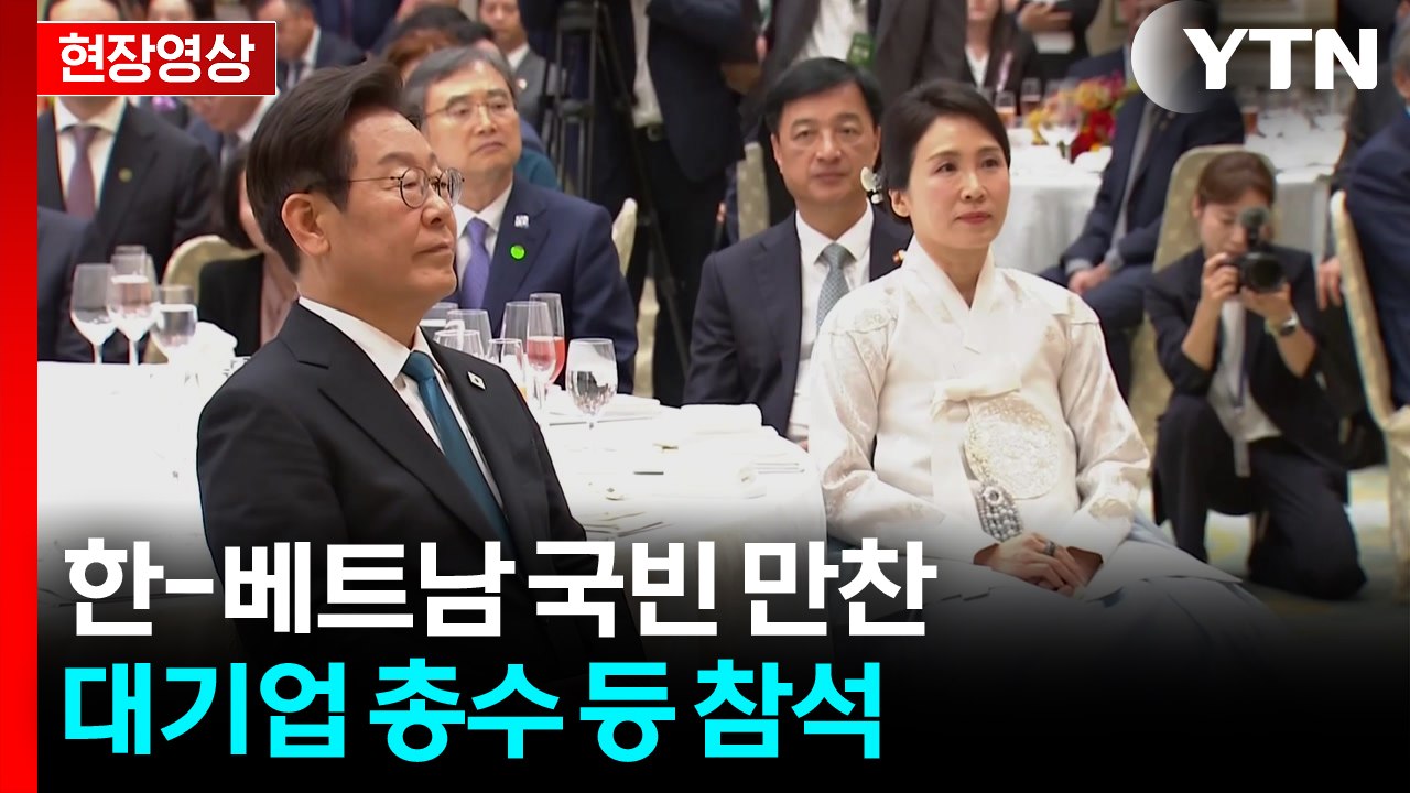 [현장영상+] 이 대통령, 베트남 서기장과 국빈 만찬...대기업 총수 등 참석 / YTN