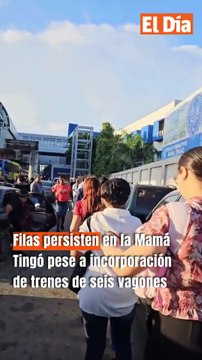 Filas persisten en la Mamá Tingó pese a incorporación de trenes de seis vagones