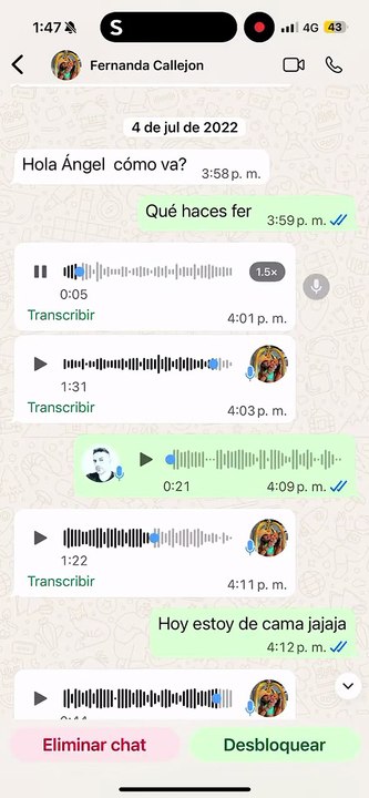 El audio de María Fernanda Callejón que reveló Ángel de Brito para exponerla