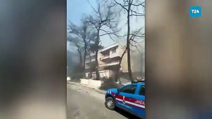 Çanakkale’de çıkan şiddetli orman yangını, Dardanos ve Güzelyalı’ya yayılarak evlere sıçradı