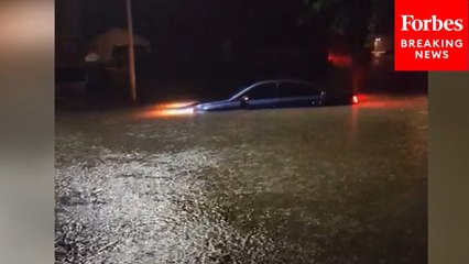 Cars Are Submerged In Water After Heavy Rainfall In West Allis, Wisconsin