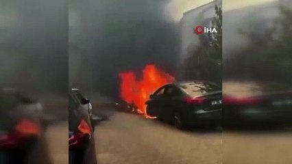 Kepez’de orman yangınında ev ve araçlar da yandı