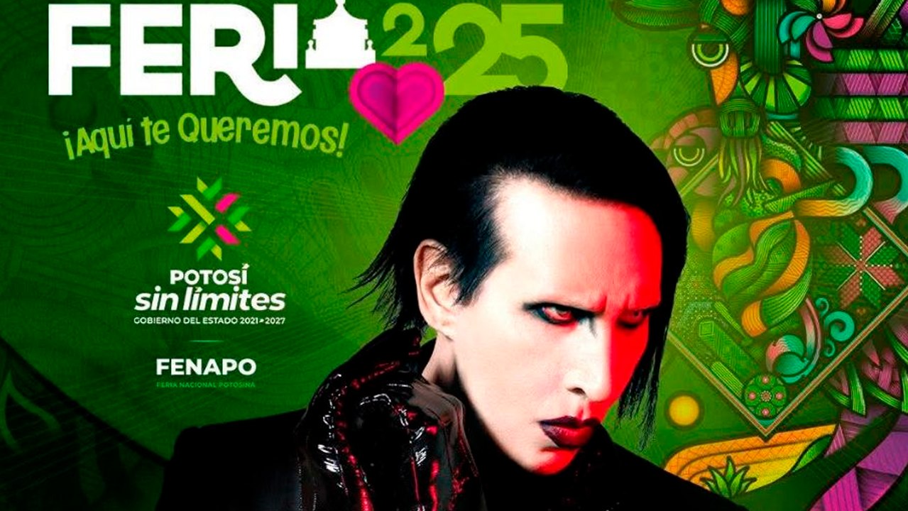 Marilyn Manson se presenta en feria de San Luis Potosí y así lo recibe el gobernador Ricardo Gallardo