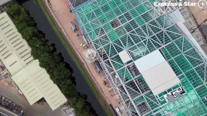 Fresh aerial footage over the huge Enfinium decarbonisation centre, which is being built off Kelvin Way, West Bromwich.