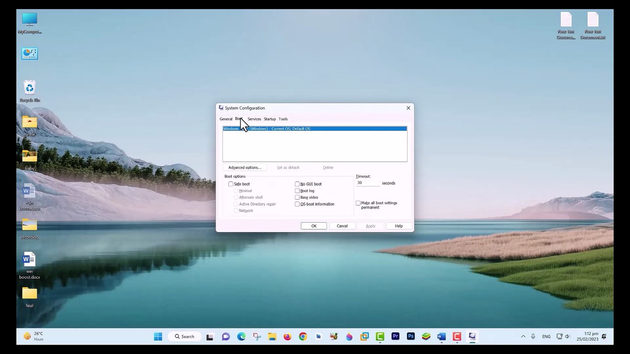 Reduce Windows Boot Menu Time-out for Faster Startup