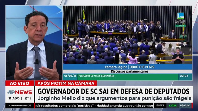 Governador de SC defende parlamentares envolvidos em motim na Câmara