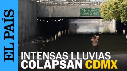 Intensas lluvias colapsan el aeropuerto y el Zocalo capitalino
