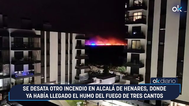 Se desata otro incendio en Alcalá de Henares, donde ya había llegado el humo del fuego de Tres Cantos