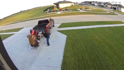 Man Falls While Reversing Mower Off Truck