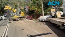 Runaway truck, excavator destroys 11 parked cars