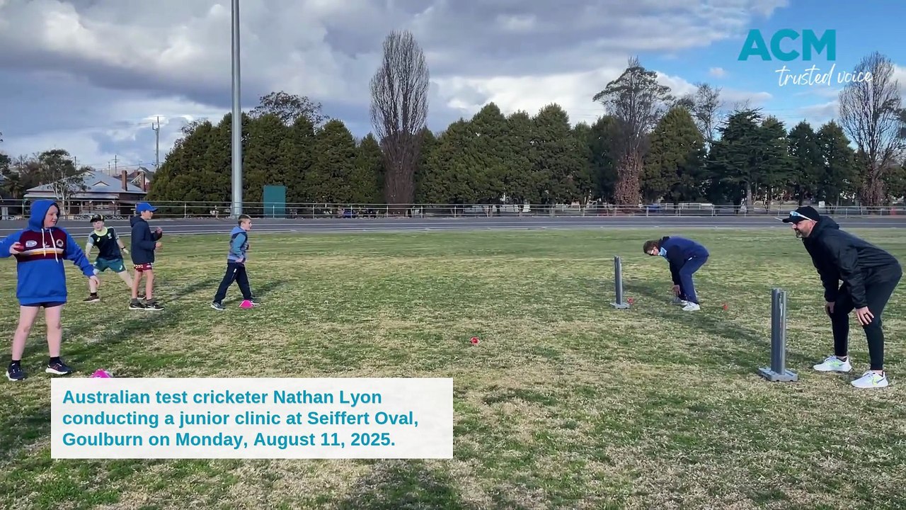 Australian test cricketer Nathan Lyon at Seiffert Oval, Goulburn