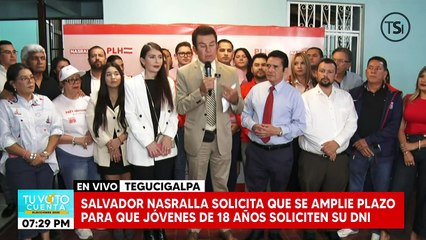Salvador Nasralla solicita que se amplie plazo para que jóvenes de 17 años soliciten su DNI