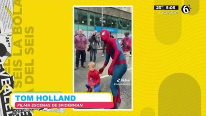 Tom Holland graba escenas para Spiderman