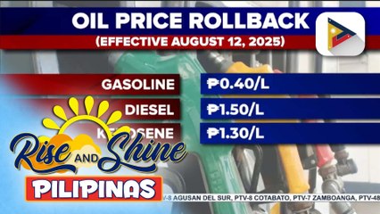Oil price rollback, epektibo ngayong araw