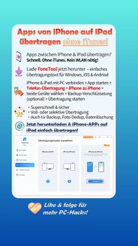 📱 Apps vom iPhone aufs iPad übertragen – einfach & ohne iTunes!