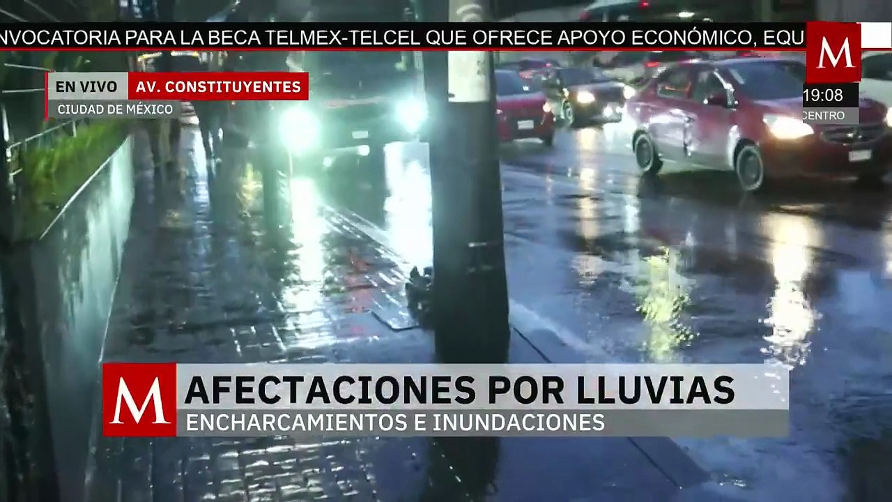 Las fuertes lluvias en la Ciudad de México provocan encharcamientos e inundaciones