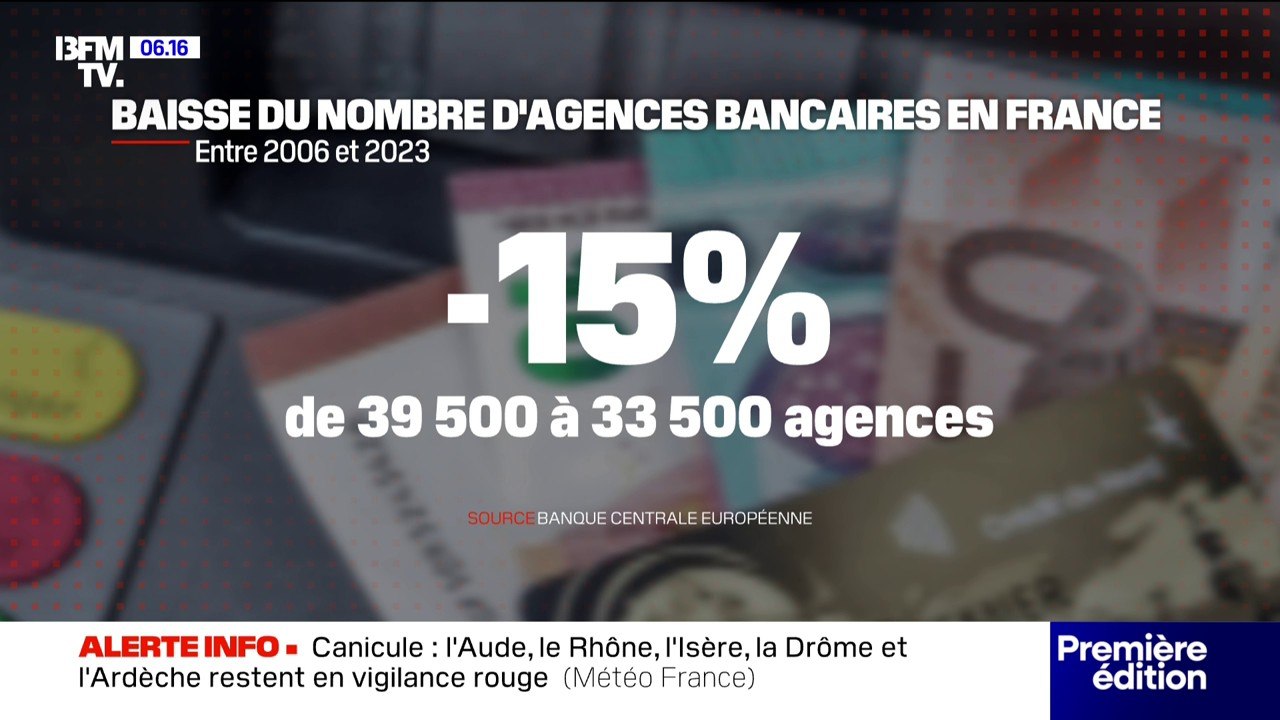 Face à la baisse du nombre d'agences bancaires,...