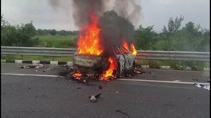 VIDEO: दिल्ली–मुंबई एक्सप्रेस वे पर पुलिस वाहन और कार की टक्कर, पुलिसकर्मियों समेत 11 घायल