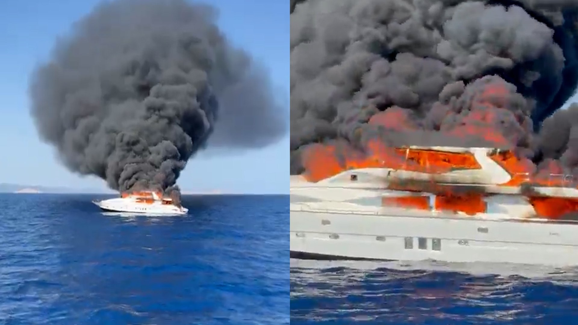 Un impresionante incendio obliga a evacuar un yate privado cerca de Formentera