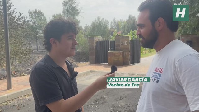 Javier, vecino de Tres Cantos: Estábamos en Ayamonte y nos llamaron diciendo que se estaba quemando el campo. Vinimos echando hostias mi padre y yo hasta aquí (…) Estábamos acojonados, pensando que se iba a meter el fuego en casa