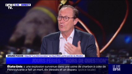 Suppression de deux jours fériés: "Je ne suis pas hostile à ce qu'il y ait une discussion avec les partenaires sociaux", explique Bruno Fuchs (Modem)