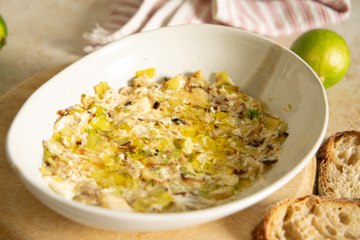 Crema untable de puerros y queso de cabra