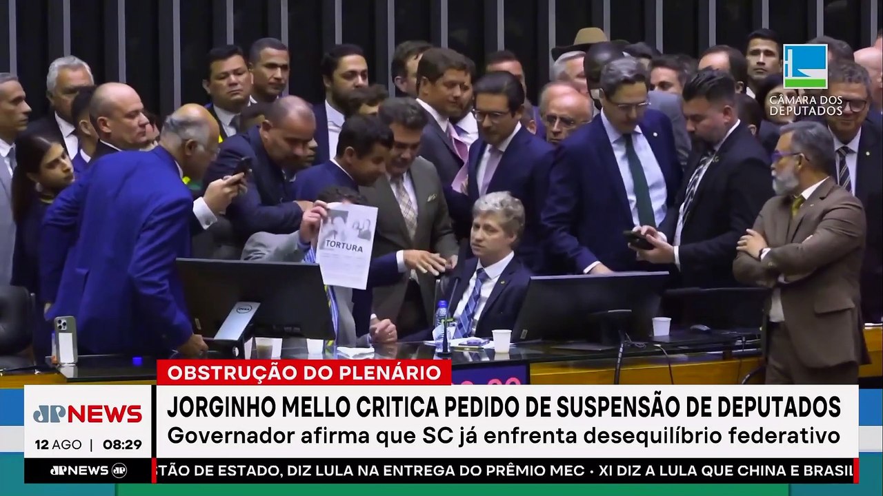 Jorginho Mello critica pedido de suspensão de deputados que fizeram obstrução na Câmara