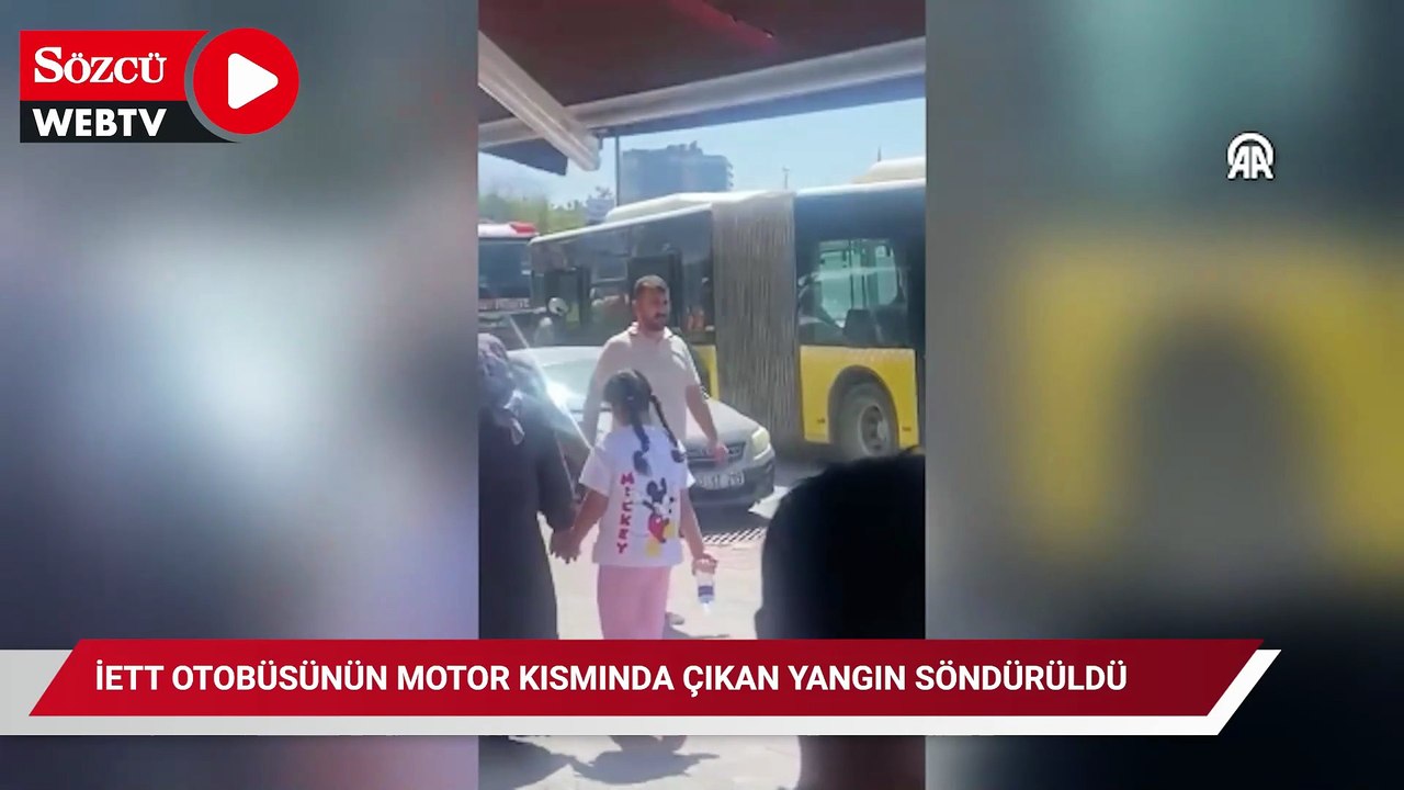 Kadıköy'de İETT otobüsünün motor kısmında çıkan yangın söndürüldü