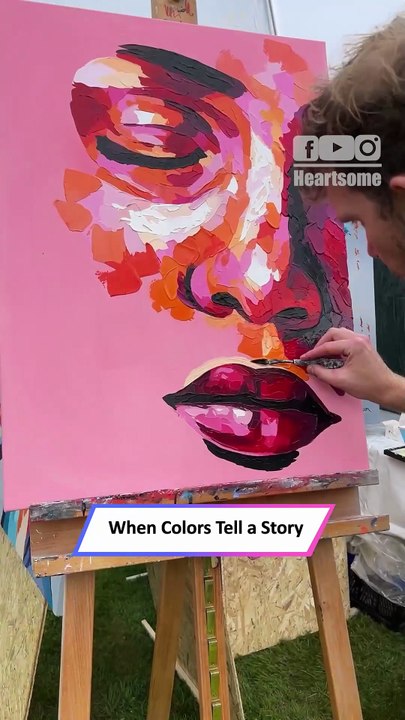 Mesmerizing Semi-Abstract Portrait Painting | Acrylic Art Masterclass|| Heartsome 💖