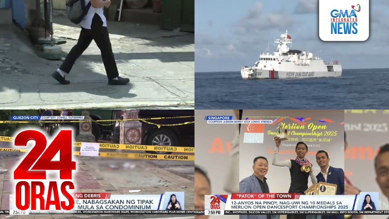 24 Oras: (Part 3) 3 estudyante, nabagsakan ng tipak ng semento mula sa condominium; ilang construction company na inilista ni PBBM kaugnay sa flood control projects, naugnay na sa ilang kontrobersiya; 12-anyos na Pinoy, nag-uwi ng 10 gold medals..., atbp.