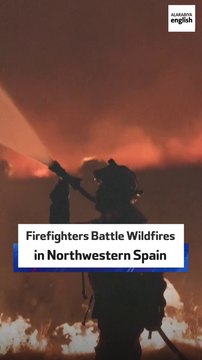 Firefighters Battle Wildfires in Northwestern Spain