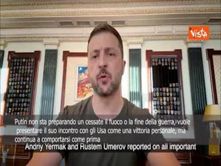 Zelensky: Putin non sta preparando pace, presenterà incontro con Usa come vittoria personale