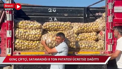Amasya'da genç çiftçi, satamadığı 8 ton patatesi ücretsiz dağıttı