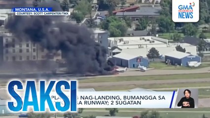 Eroplanong nag-landing, bumangga sa isa pang nasa runway; 2 sugatan | Saksi
