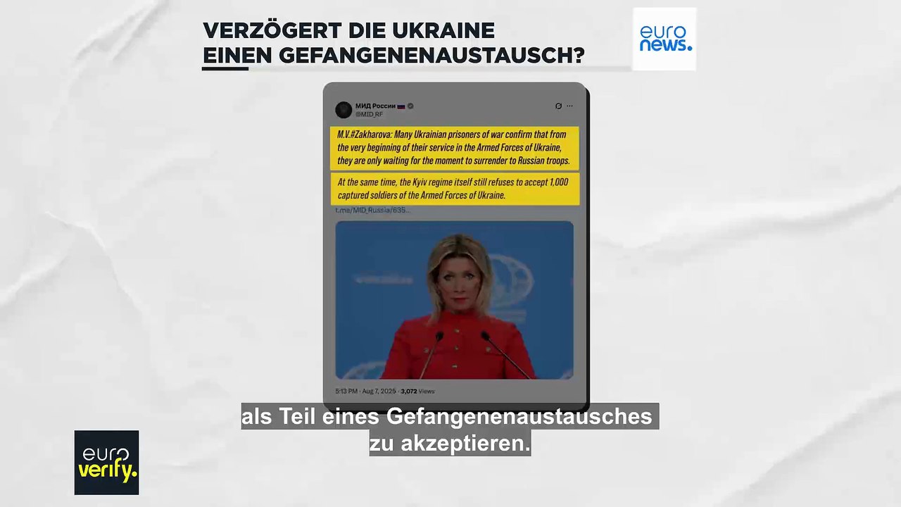 Verzögert die Ukraine einen geplanten Gefangenenaustausch mit Russland?