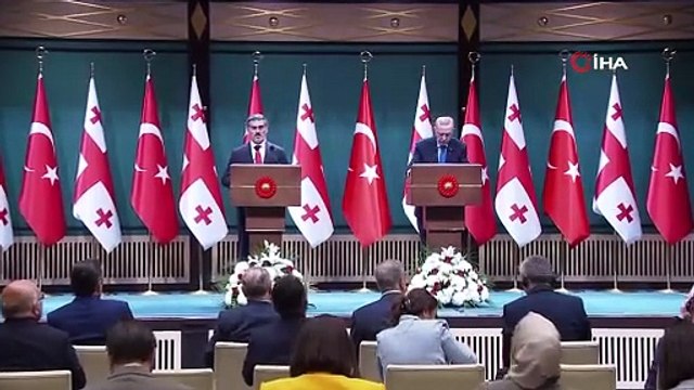 Cumhurbaşkanı Recep Tayyip Erdoğan, Gürcistan Cumhurbaşkanı Mikheil Kavelashvili ile ortak basın toplantısı düzenledi