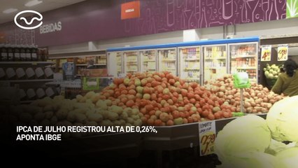 IPCA de julho registrou alta de 0,26%, aponta IBGE