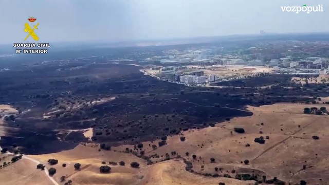 Las imágenes aéreas de cómo ha quedado Tres Cantos (Madrid) tras el paso del incendio